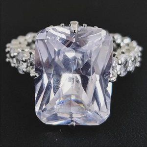 NEW ENGAGEMENT 925 STERLING SILVER HALO RING, CUTE RING, SHINY RING.